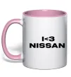 Чашка с цветной ручкой I <3 Nissan Нежно розовый фото