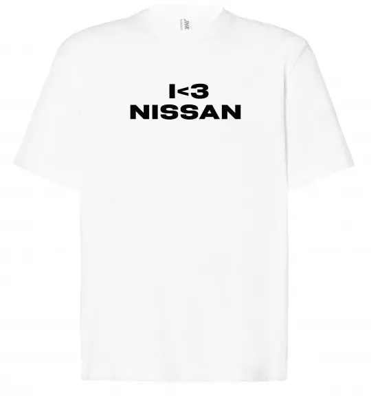 Футболка Оверсайз I <3 Nissan Белый фото