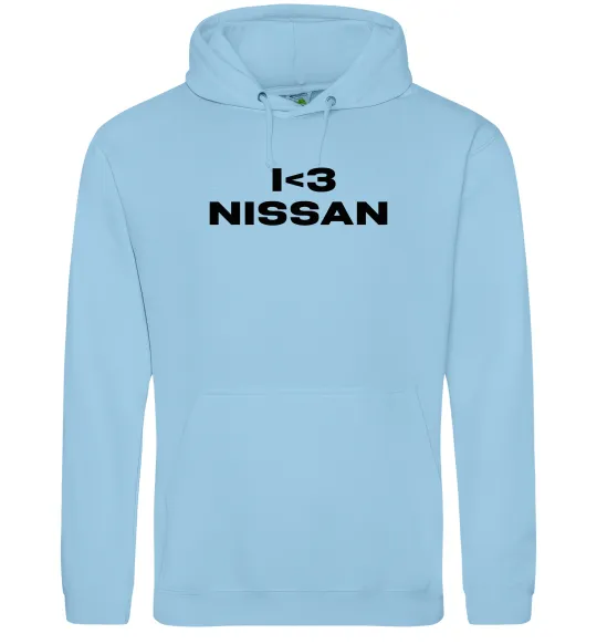 Мужская толстовка (худи) I <3 Nissan Голубой фото