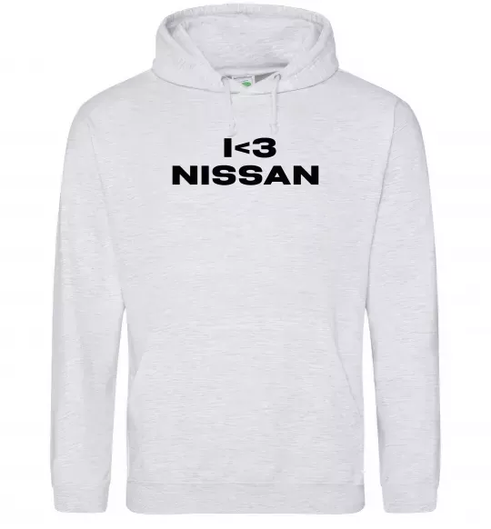 Женская толстовка (худи) I <3 Nissan Серый меланж фото
