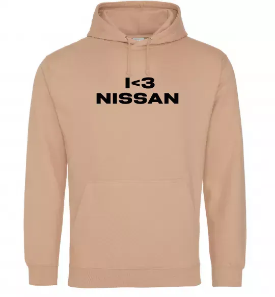 Женская толстовка (худи) I <3 Nissan Песочный фото