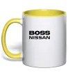 Чашка з кольоровою ручкою Nissan Boss Лимонний фото