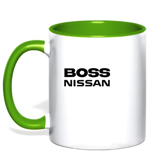 Чашка з кольоровою ручкою Nissan Boss Лаймовий фото