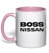 Чашка з кольоровою ручкою Nissan Boss Ніжно рожевий фото