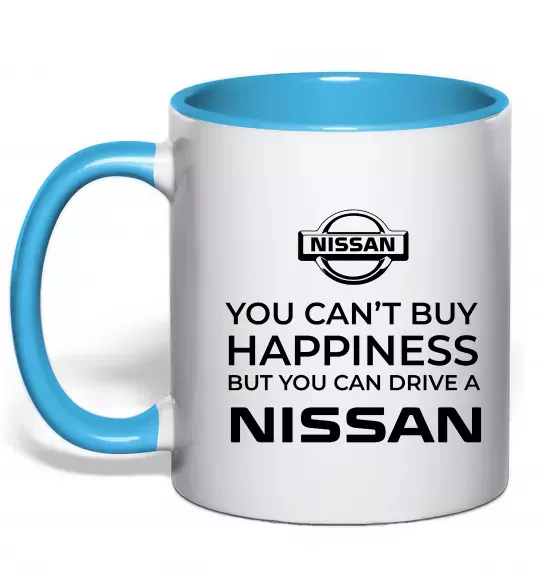 Чашка с цветной ручкой You can drive Nissan Голубой фото