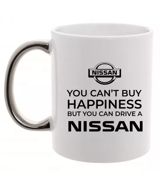 Чашка с цветной ручкой You can drive Nissan Серебро фото