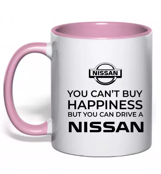 Чашка с цветной ручкой You can drive Nissan Нежно розовый фото