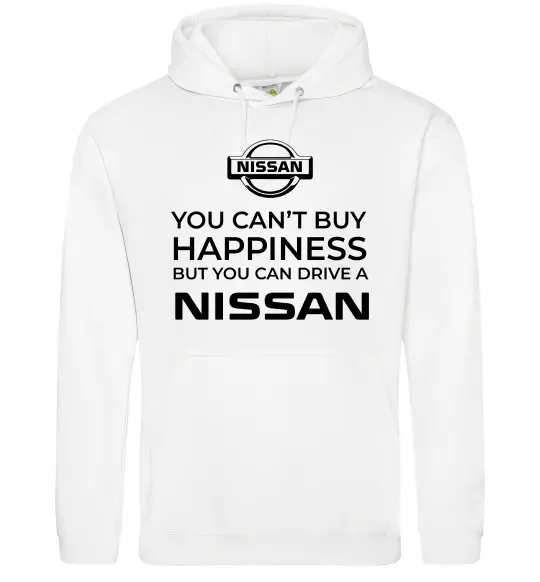Мужская толстовка (худи) You can drive Nissan Белый фото