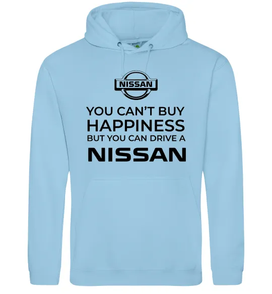 Женская толстовка (худи) You can drive Nissan Голубой фото
