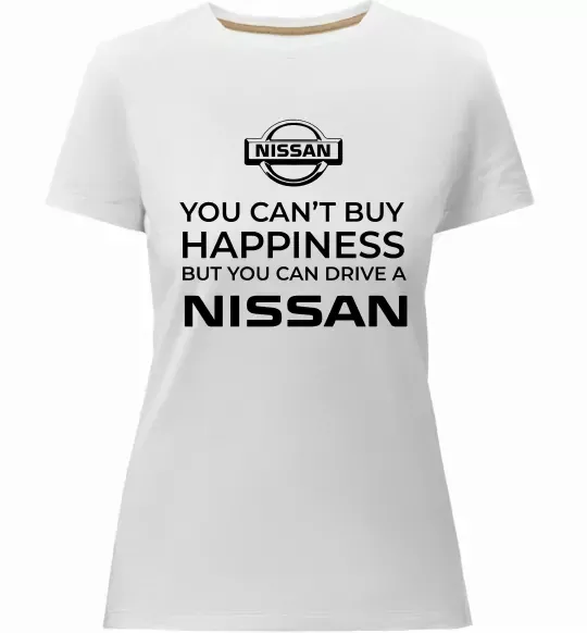 Жіноча преміум футболка You can drive Nissan Білий фото