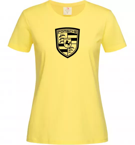 Женская футболка Posche logo Лимонный фото