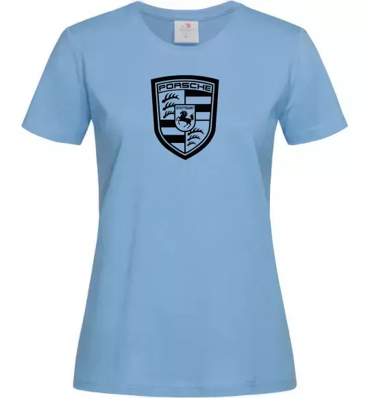 Женская футболка Posche logo Голубой фото