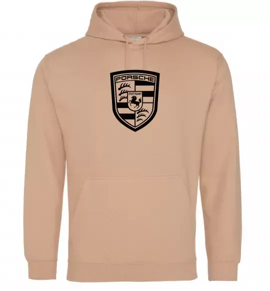 Жіноча толстовка (худі) Posche logo Пісочний фото