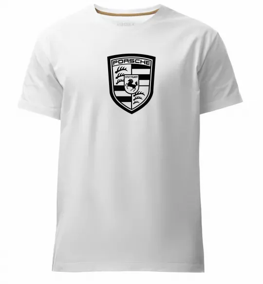 Чоловіча преміум футболка Posche logo Білий фото