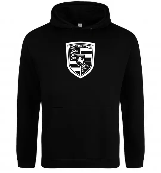 Мужская толстовка (худи) Posche logo Черный фото