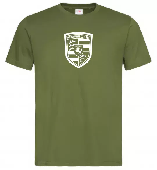 Чоловіча футболка Posche logo Оливковий фото