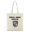 Эко-сумка Real men drive porsche Бежевый фото