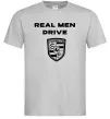 Мужская футболка Real men drive porsche Серый Мужская футболка Real men drive porsche Серый фото