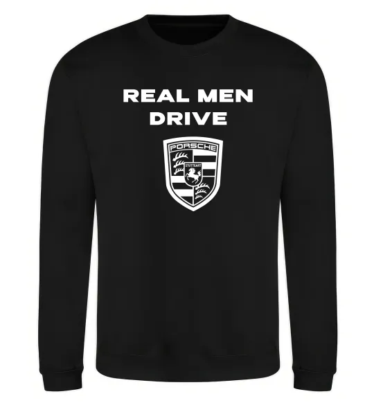 Світшот Real men drive porsche Чорний фото