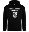 Мужская толстовка (худи) Real men drive porsche Черный фото