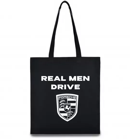 Эко-сумка Real men drive porsche Черный фото