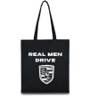 Эко-сумка Real men drive porsche Черный фото