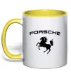 Чашка з кольоровою ручкою Porsche Сонячно жовтий фото