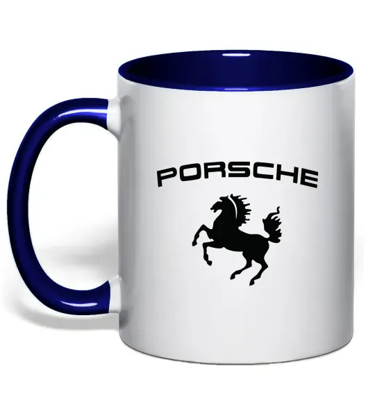 Чашка з кольоровою ручкою Porsche Глибокий темно-синій фото