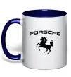 Чашка з кольоровою ручкою Porsche Глибокий темно-синій фото