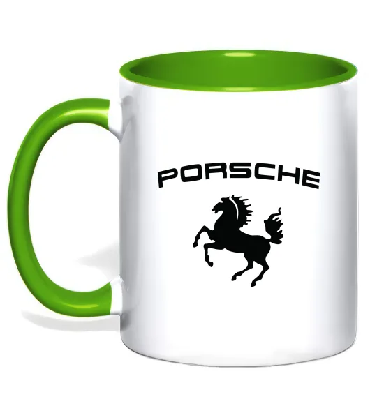 Чашка з кольоровою ручкою Porsche Лаймовий фото