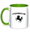 Чашка з кольоровою ручкою Porsche Лаймовий фото