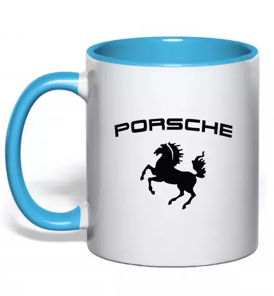 Чашка з кольоровою ручкою Porsche Блакитний фото
