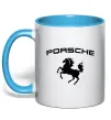 Чашка з кольоровою ручкою Porsche Блакитний фото