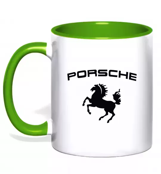 Чашка з кольоровою ручкою Porsche Зелений фото