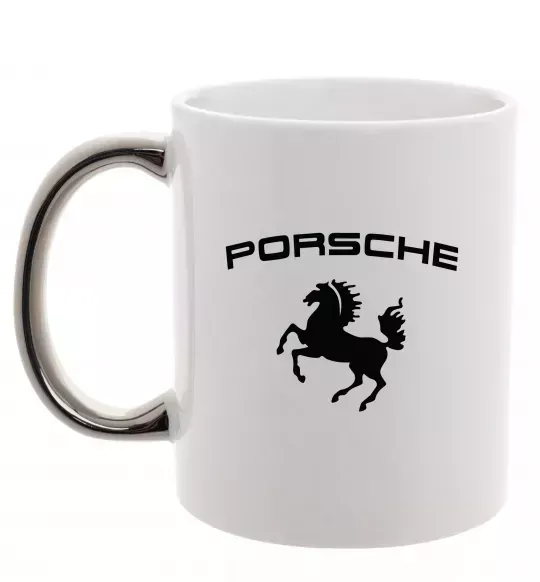 Чашка з кольоровою ручкою Porsche Срібло фото