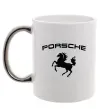 Чашка з кольоровою ручкою Porsche Срібло фото