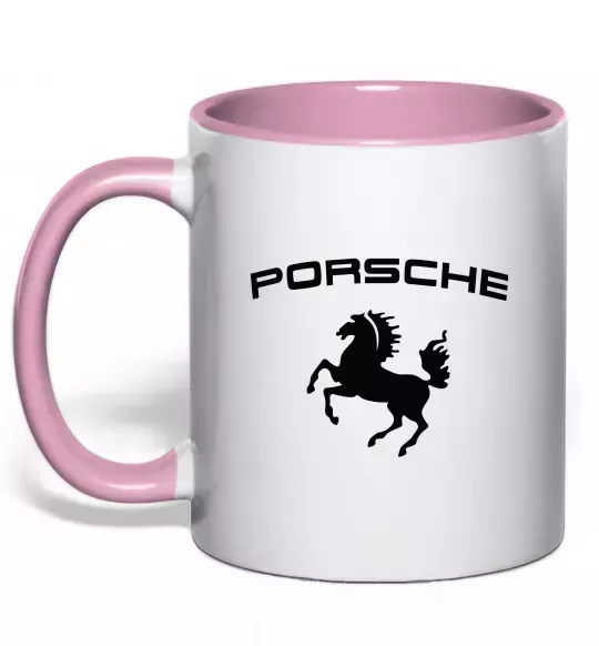 Чашка з кольоровою ручкою Porsche Ніжно рожевий фото