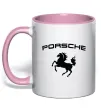 Чашка з кольоровою ручкою Porsche Ніжно рожевий фото
