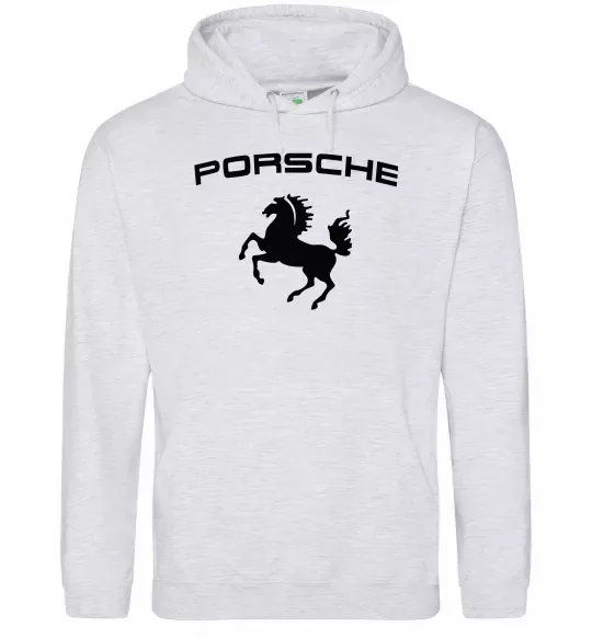 Мужская толстовка (худи) Porsche Серый меланж фото