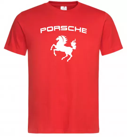 Чоловіча футболка Porsche Червоний фото
