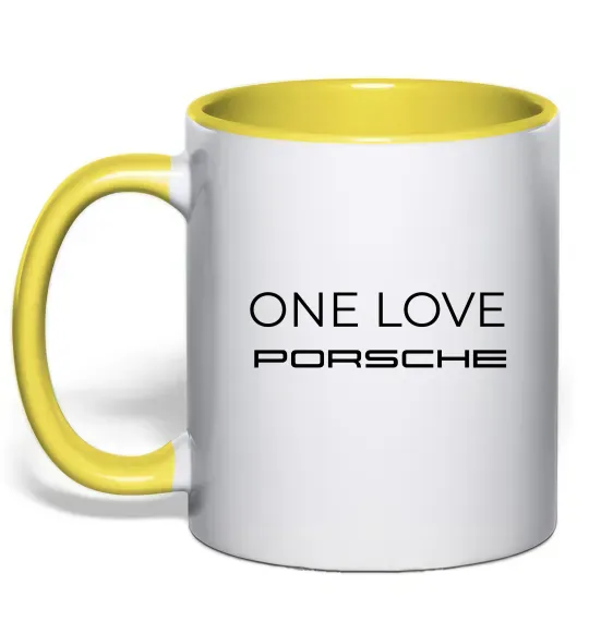 Чашка с цветной ручкой One love Porsche Солнечно желтый фото
