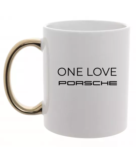 Чашка с цветной ручкой One love Porsche Золото фото
