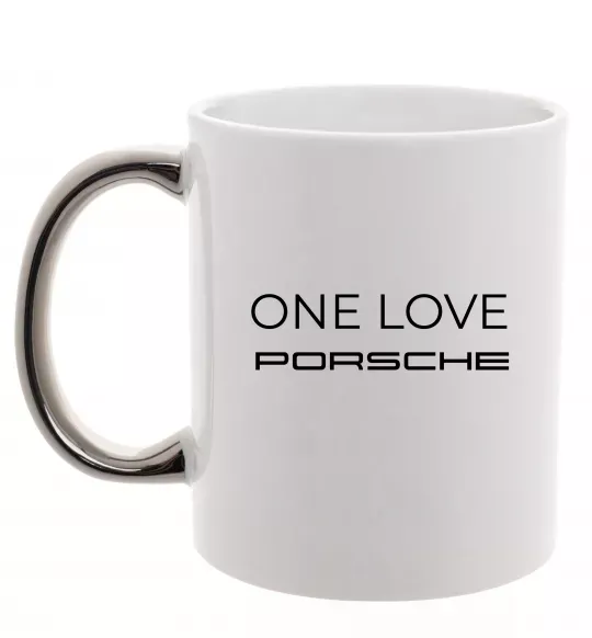 Чашка с цветной ручкой One love Porsche Серебро фото