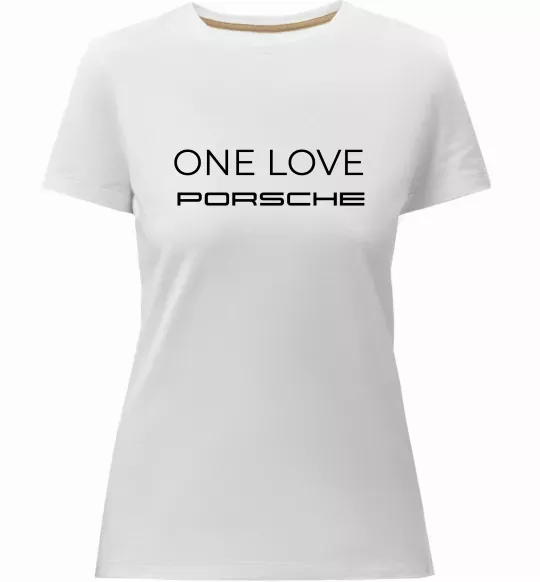 Жіноча преміум футболка One love Porsche Білий фото