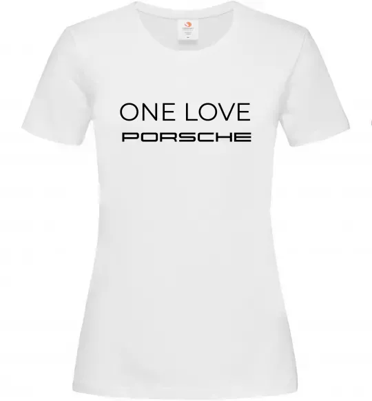 Женская футболка One love Porsche Белый фото