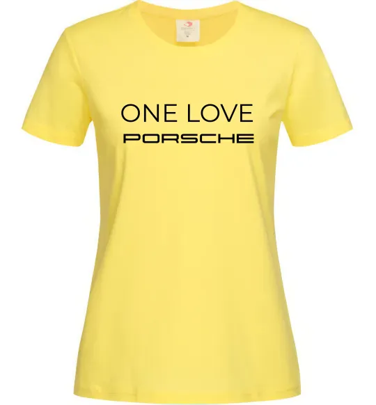 Женская футболка One love Porsche Лимонный фото
