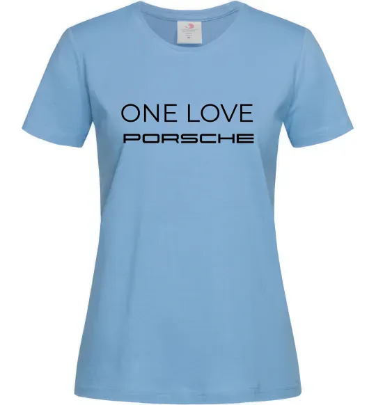 Женская футболка One love Porsche Голубой фото