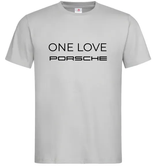 Чоловіча футболка One love Porsche Сірий фото