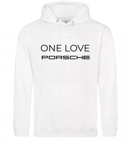 Чоловіча толстовка (худі) One love Porsche Білий фото