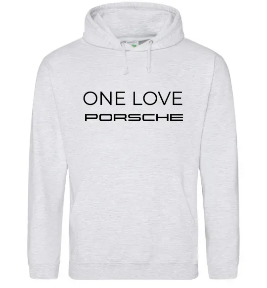 Чоловіча толстовка (худі) One love Porsche Сірий меланж фото